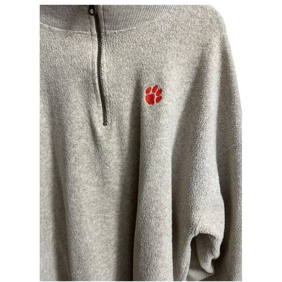 Rugged Sweats Clemson University Fleece Quarter Zip Jacket XL Heather Gray USA - Picture 7 of 13